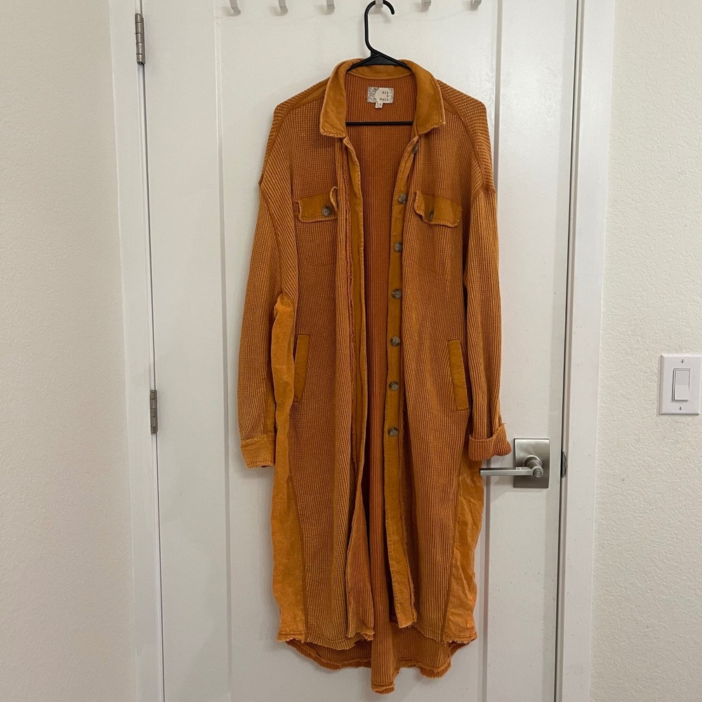 Oli and Hali Gold Tunic Long Cardigan Boho Chic Indie Cottagecore Duster